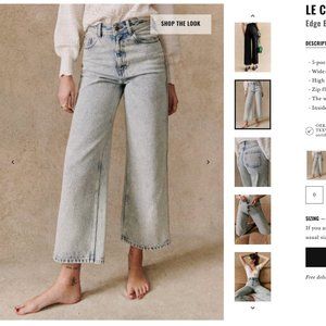 NWT Sezane Le Crop Denim Jeans, Color: Edge Blue, Size 38 (US6)